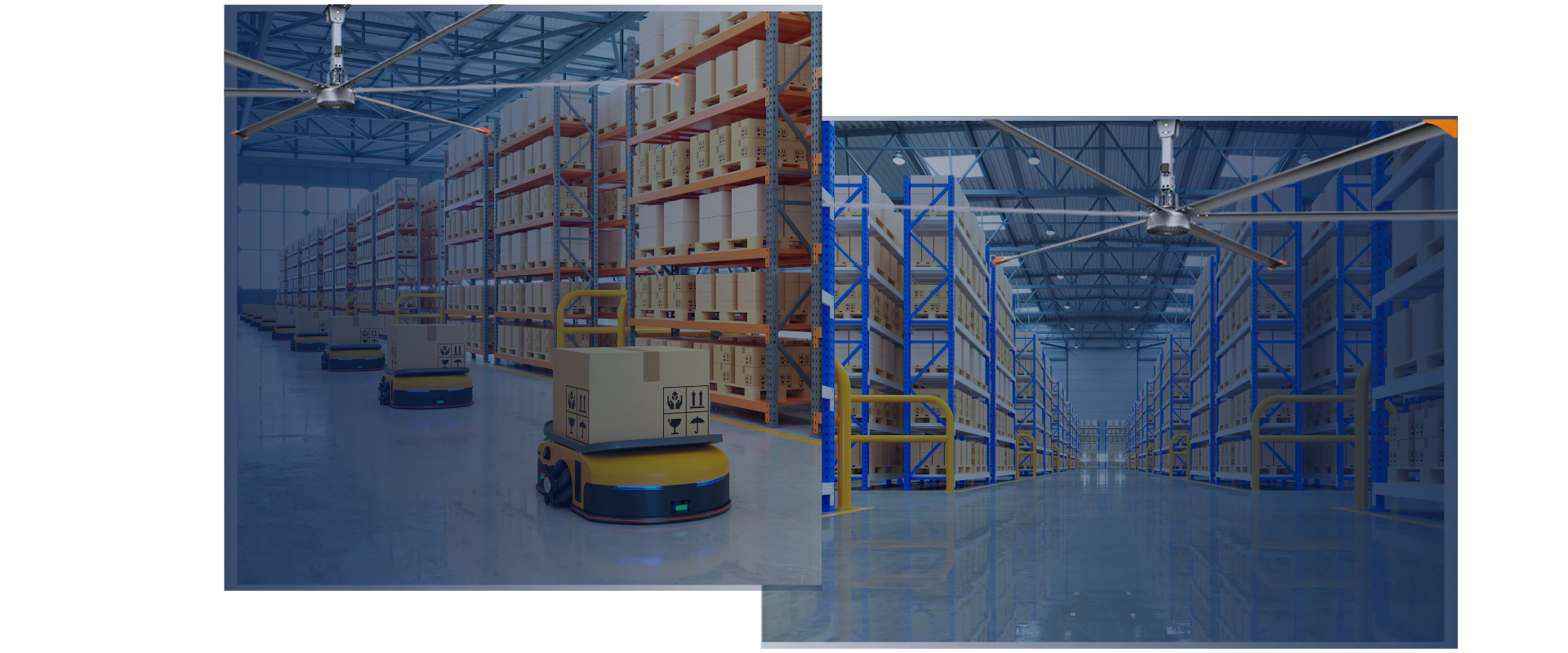 Ventiladores de techo para almacenes y fabricación